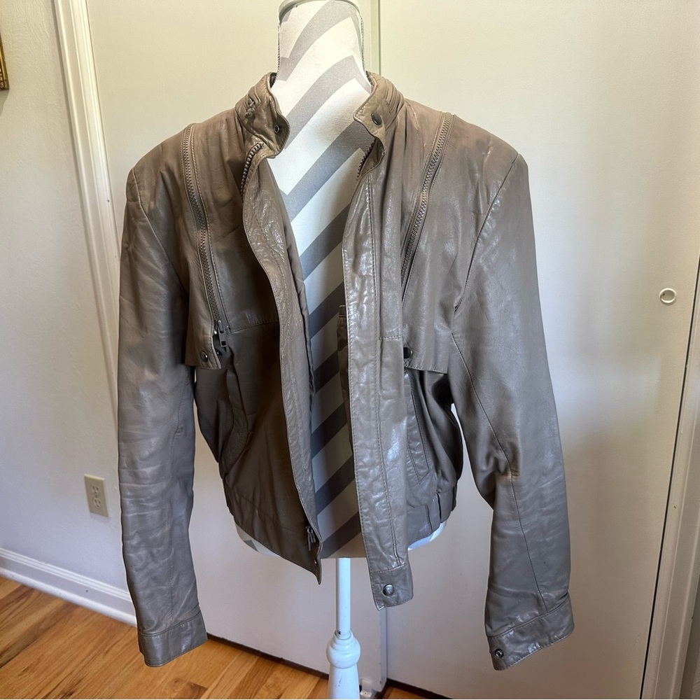 Oui International - Vintage Men’s convertible leather jacket - Men’s 44